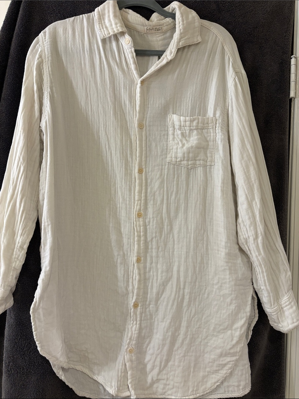 Free People x cp shades White Button-Down gauze Shirt